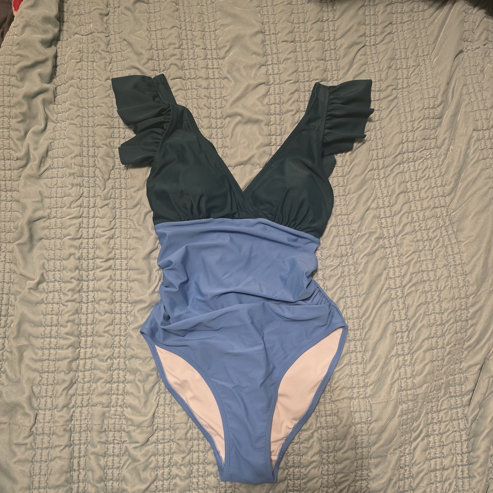 Latched Mama Ruffled V-Neck One-Piece Swimsuit XD